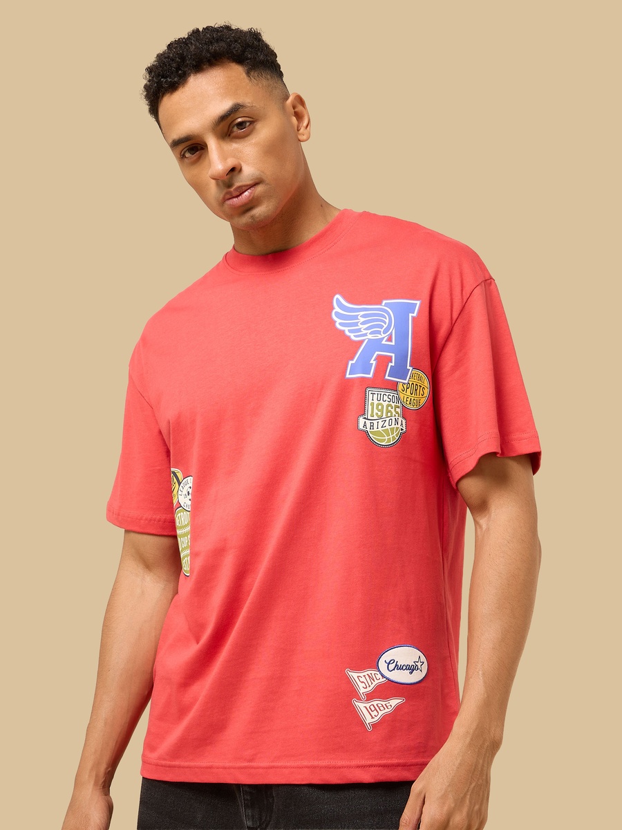 Football Print Oversized T-Shirt