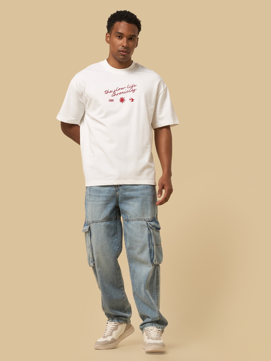 Santorini Print Oversized T-Shirt