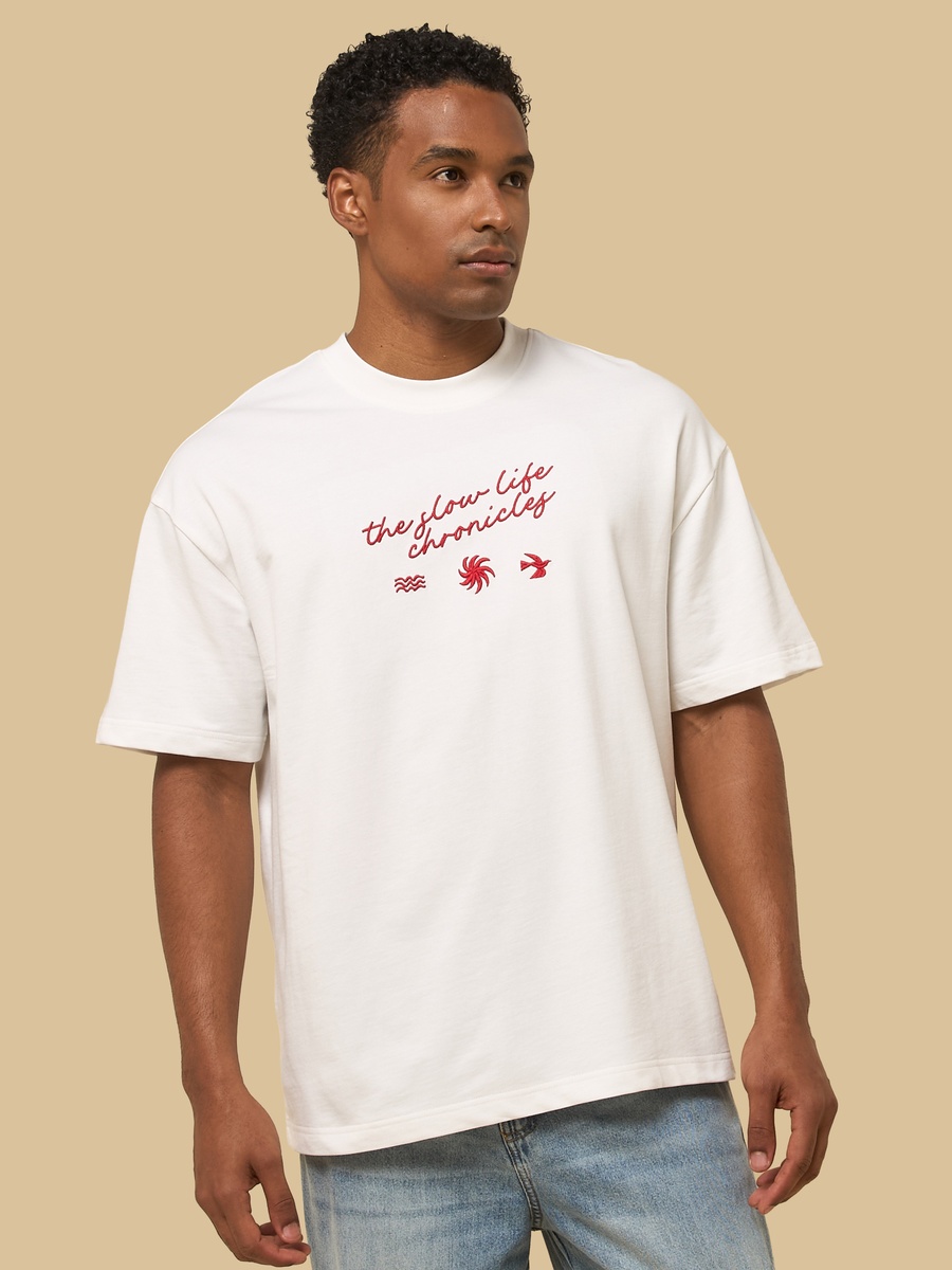 Santorini Print Oversized T-Shirt