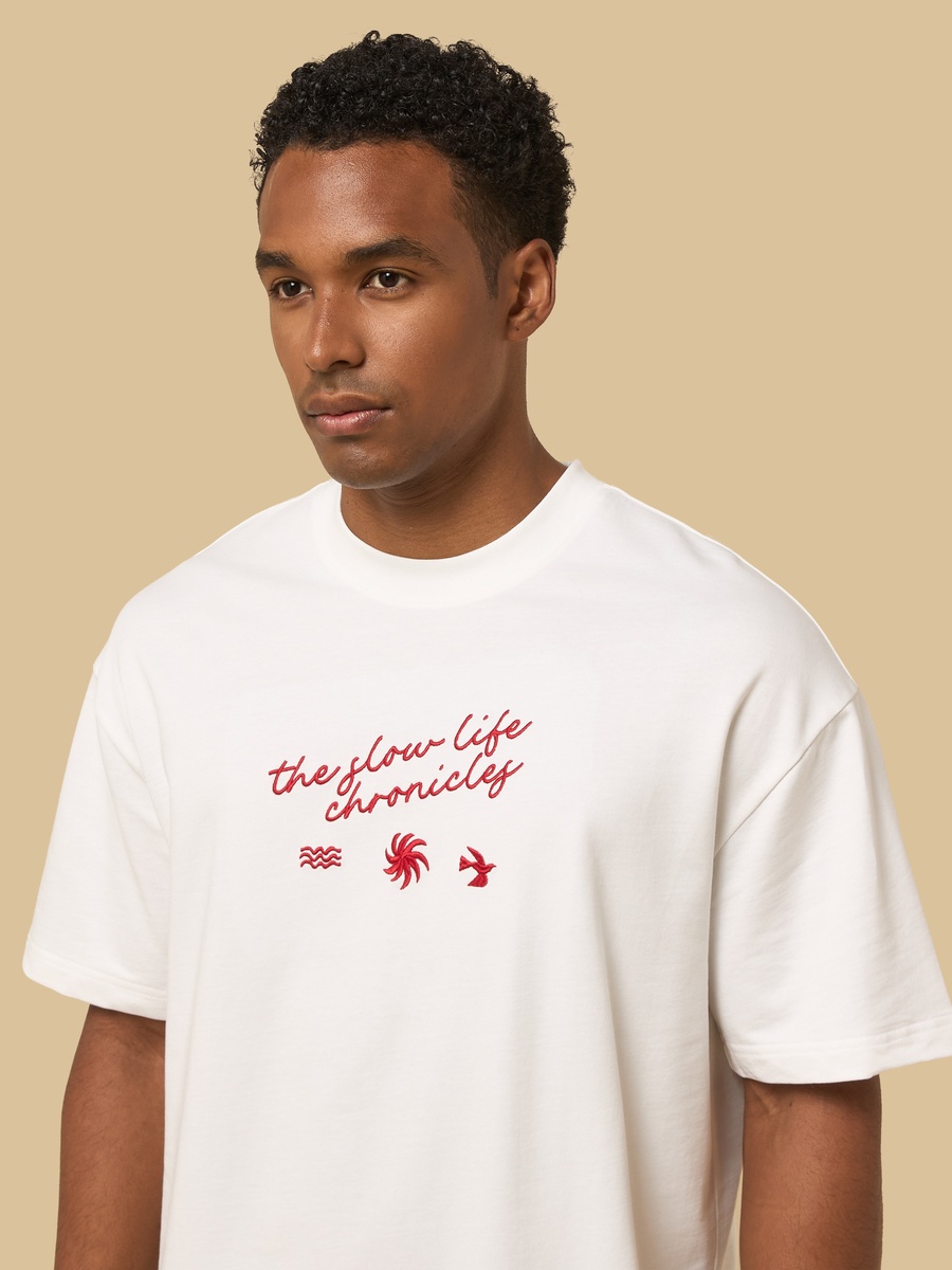 Santorini Print Oversized T-Shirt
