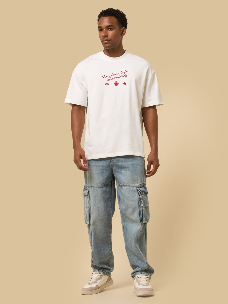Santorini Print Oversized T-Shirt