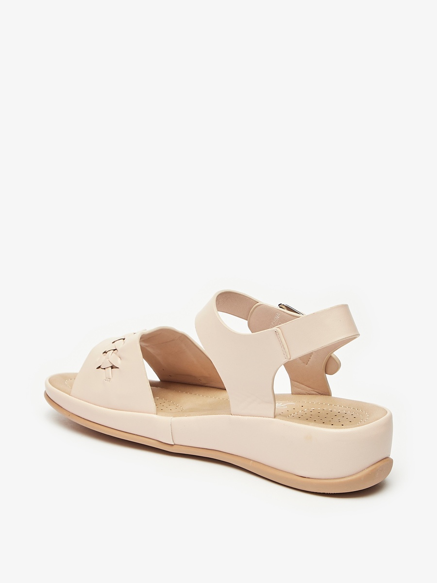 Textured Sandals with Buckle Closure