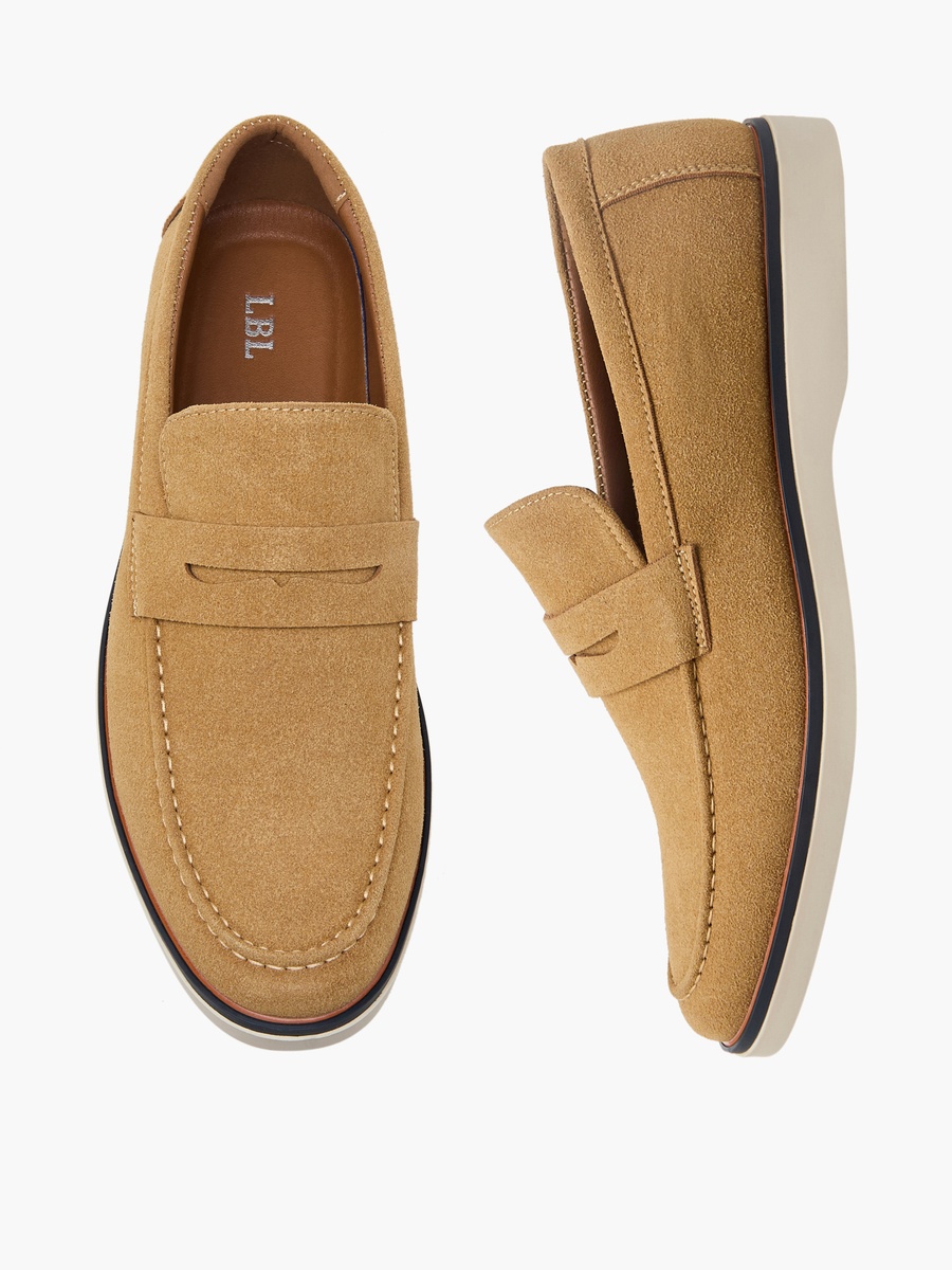 Men Textured Slip-On Loafers