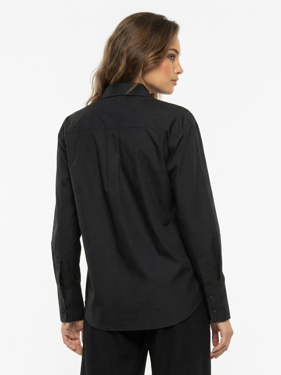 Relaxed Fit Cotton Shirt with Stone Embellishment