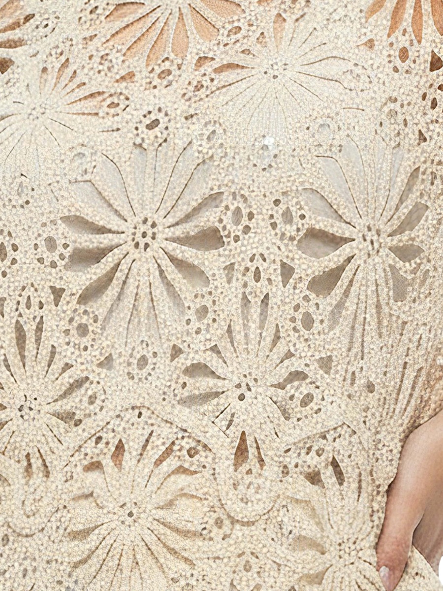Woven Crochet Top with Sequin Detail