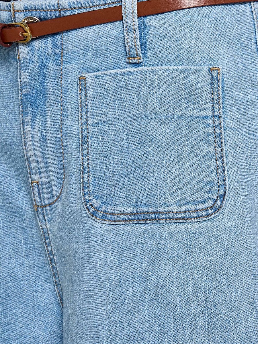 Cotton Jeans with Patch Pockets