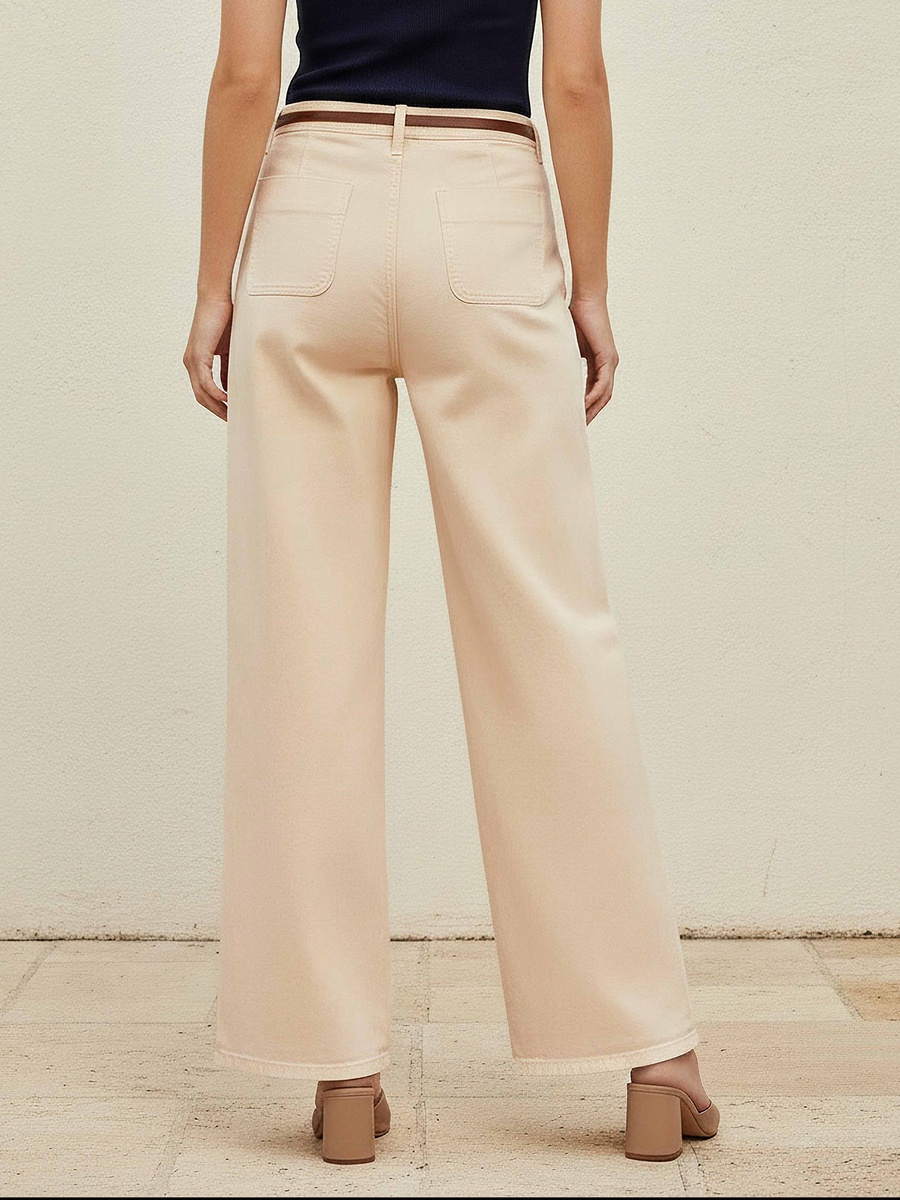 Cotton Jeans with Patch Pockets