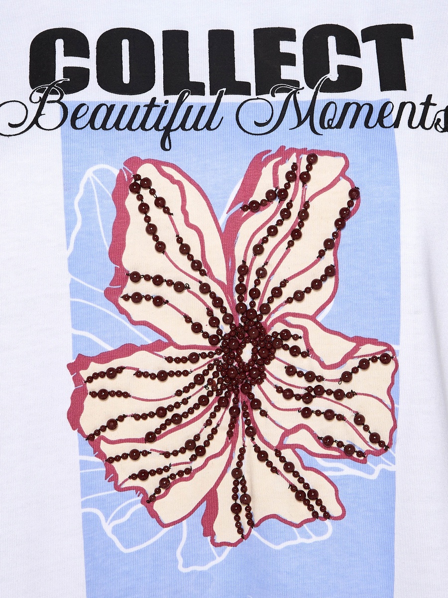 Cotton T-Shirt with Floral Graphic Print