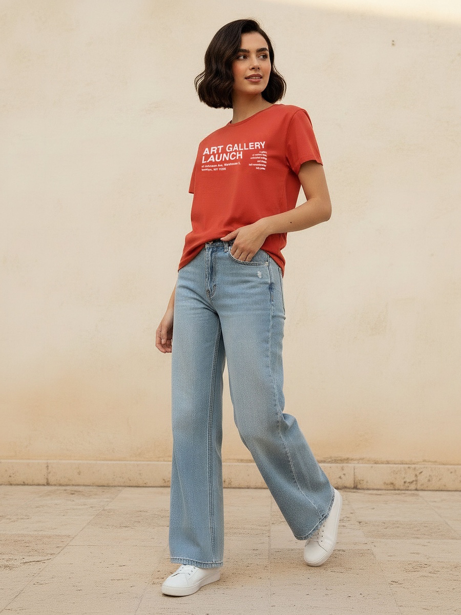 Cotton T-Shirt with Graphic Print