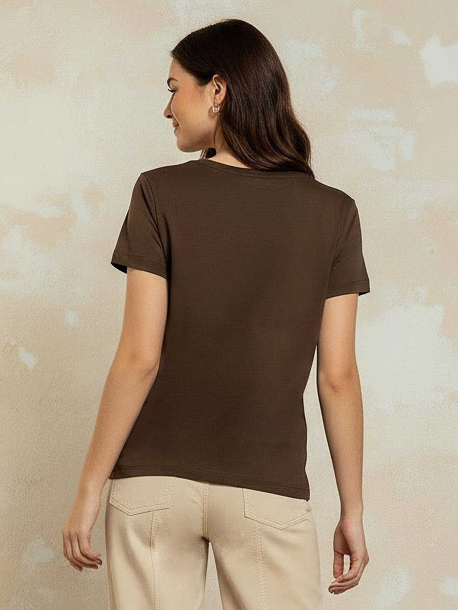 Cotton T-Shirt with Slogan Embroidery