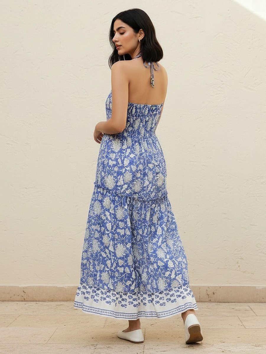 cotton a line maxi dress 100% Cotton A-Line Women Maxi Vest Dress, Off White / L main image 1