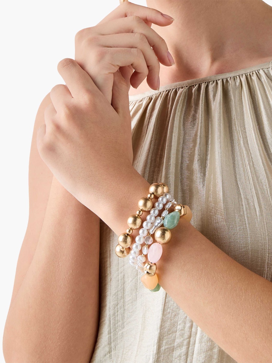 Pack of 4 Beaded Stretch Bracelet