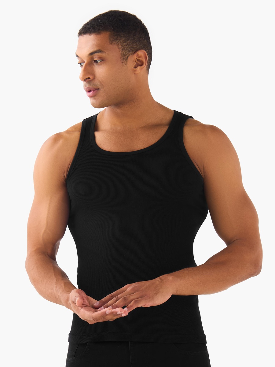 Men Ribbed Cotton Vest - Pack of 3