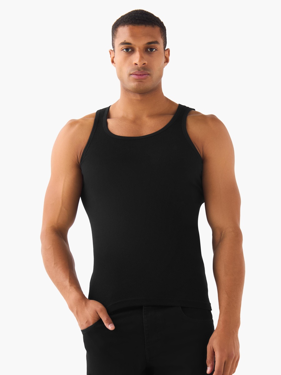 Men Ribbed Cotton Vest - Pack of 3