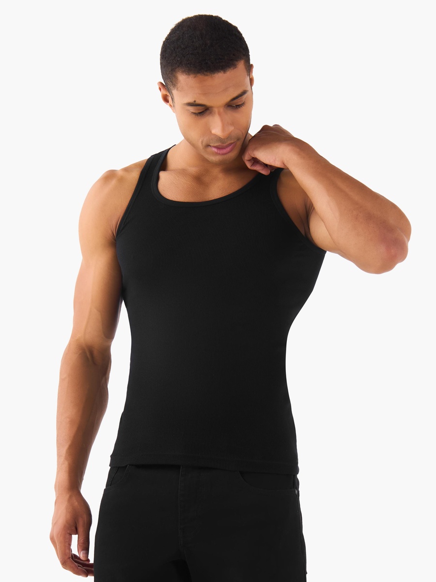 Men Ribbed Cotton Vest - Pack of 3