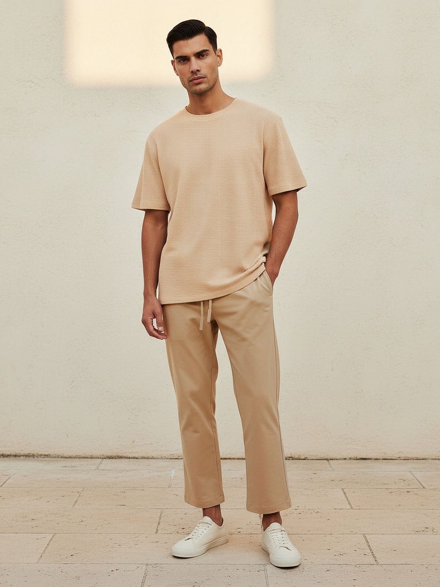 Men Waffle Textured T-Shirt