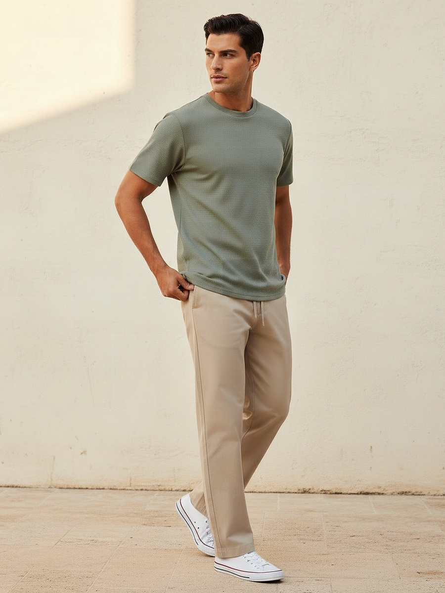 Men Waffle Textured T-Shirt
