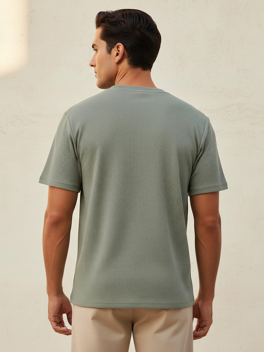 Men Waffle Textured T-Shirt