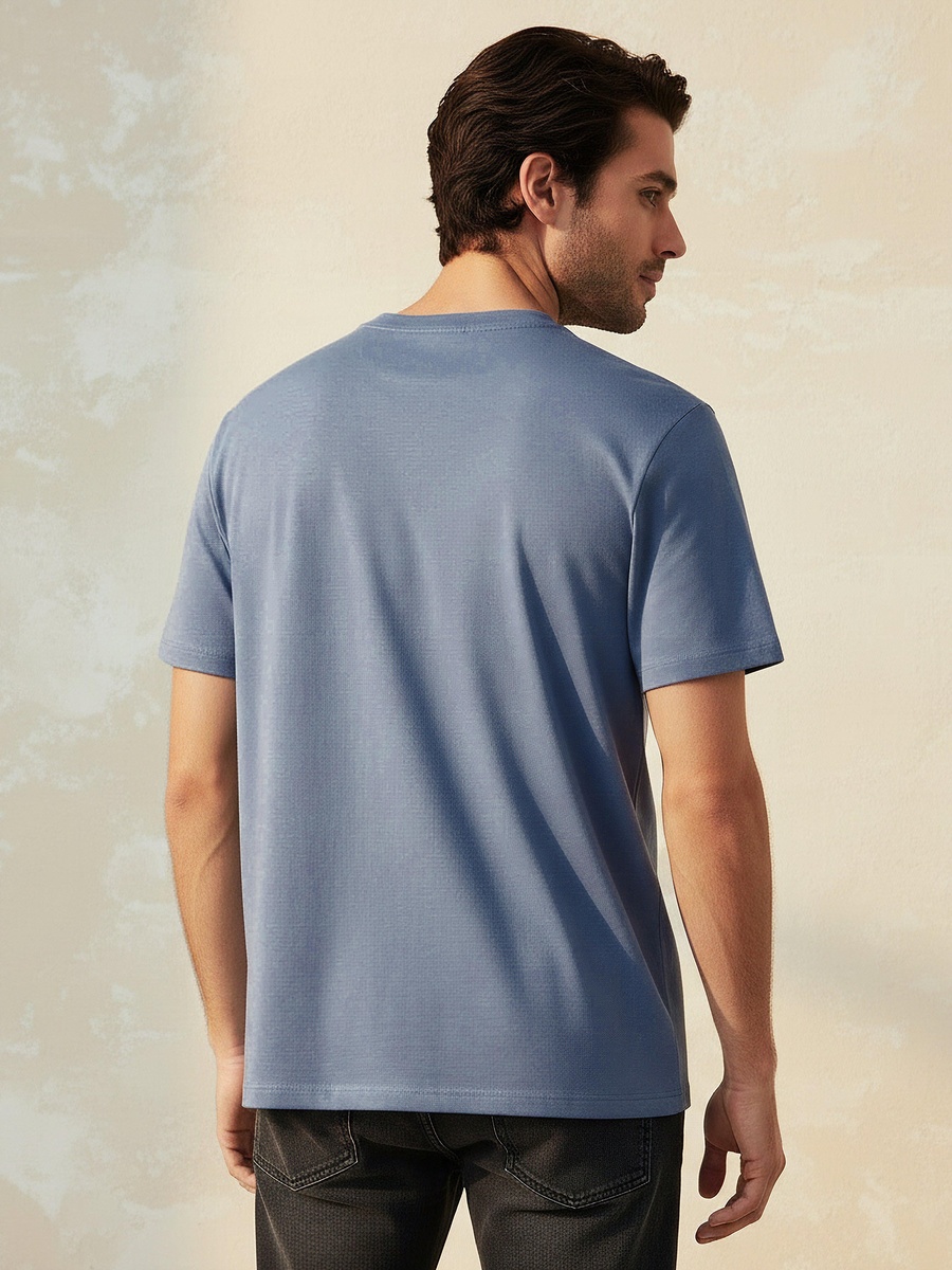 Men Relaxed Fit Crew Neck Short Sleeves Jersey T-Shirt