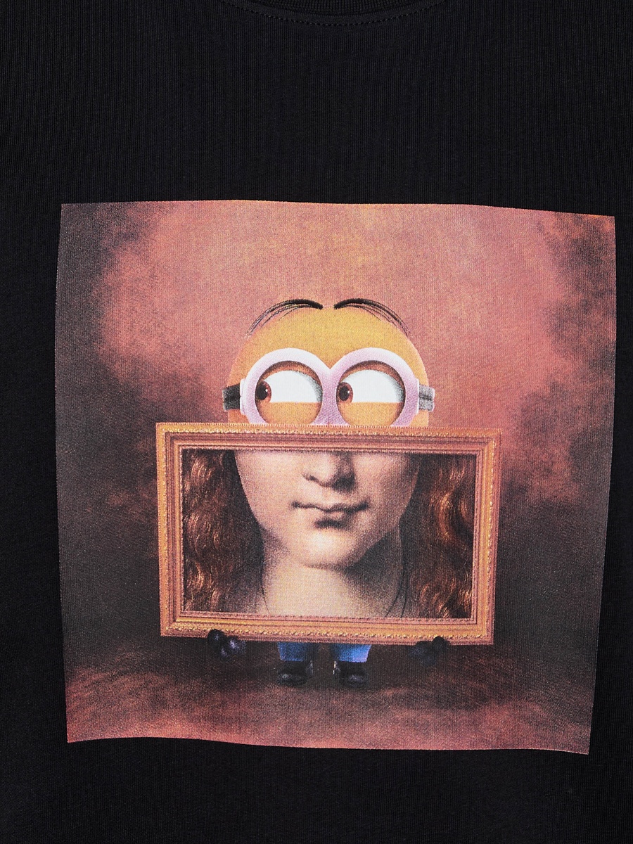 Men Regular Fit Crew Neck Short Sleeves Minions Print T-Shirt