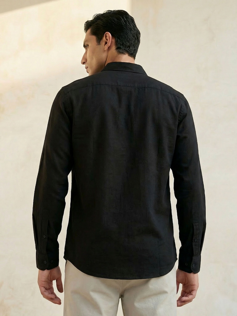 Men Regular Fit Collared Long Sleeve Shirt