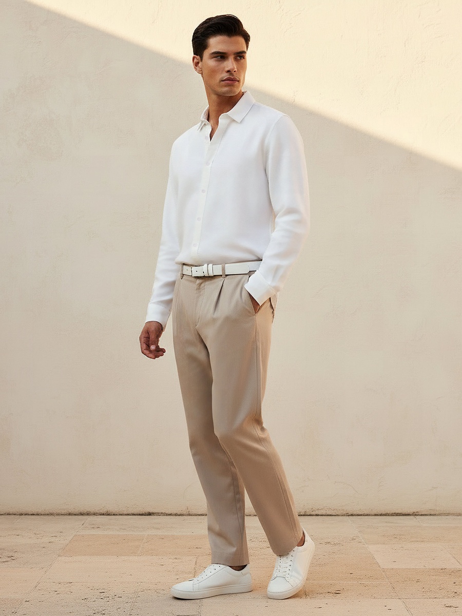 Men Regular Fit Collared Long Sleeve Shirt