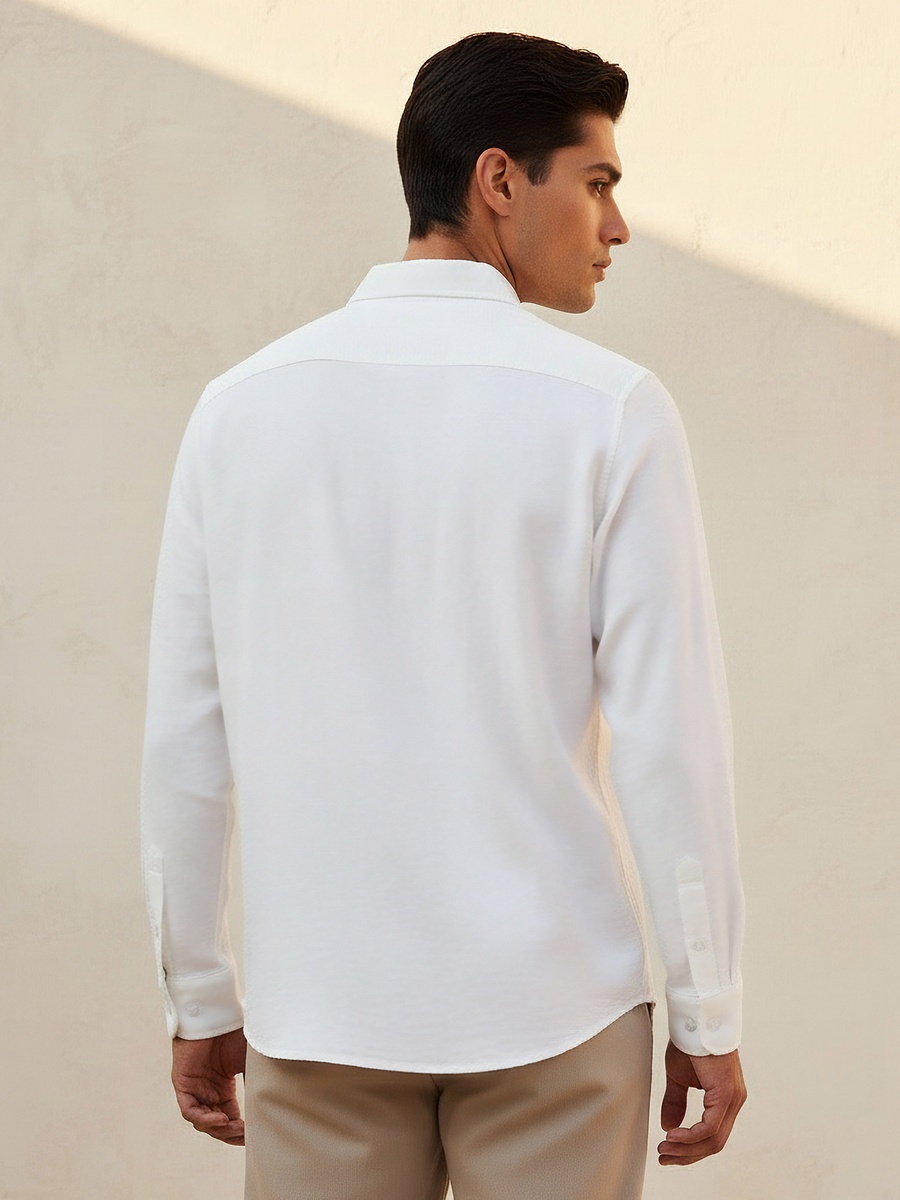 Men Regular Fit Collared Long Sleeve Shirt