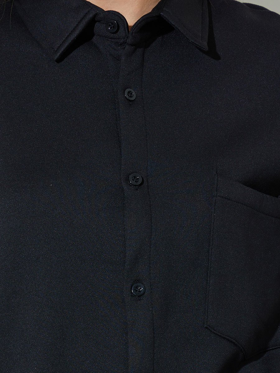 Black Longline Oversized Shacket