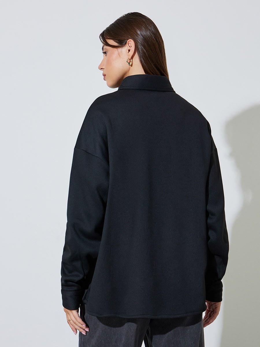 Black Longline Oversized Shacket
