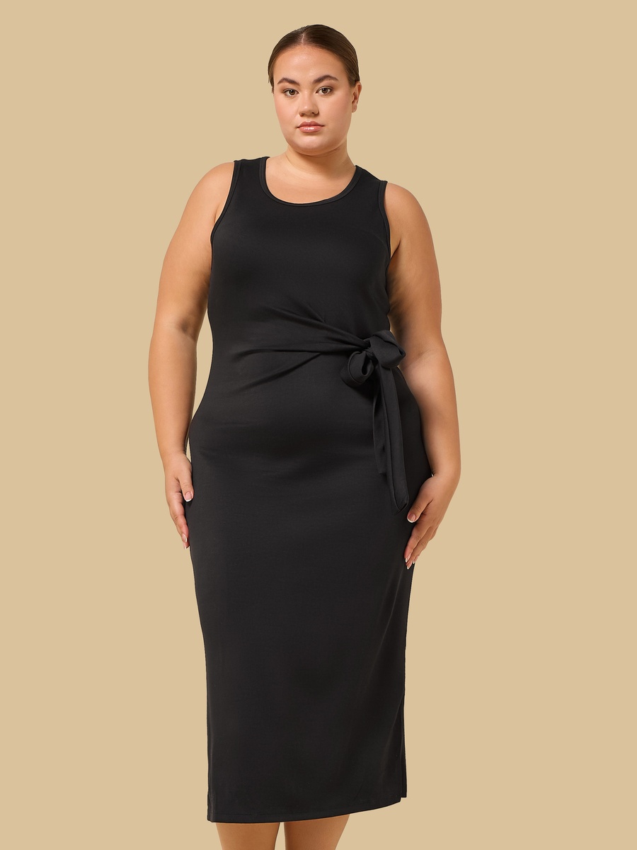 Side Slit Sleeveless Dress with Tie-Up