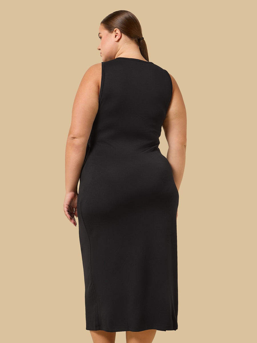 Side Slit Sleeveless Dress with Tie-Up