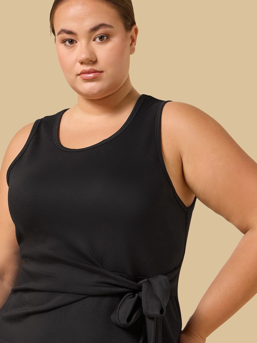 Side Slit Sleeveless Dress with Tie-Up
