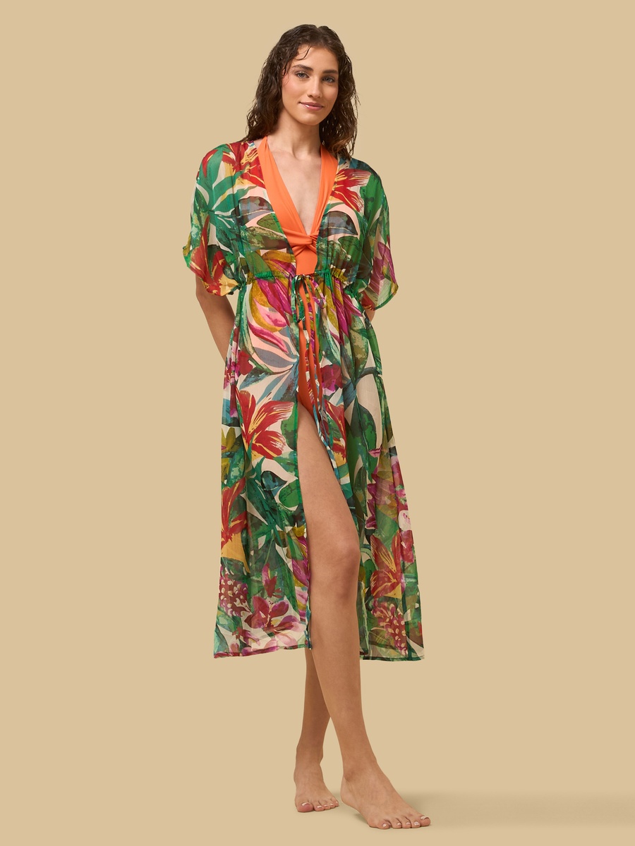 Tropical Print Cover-Up