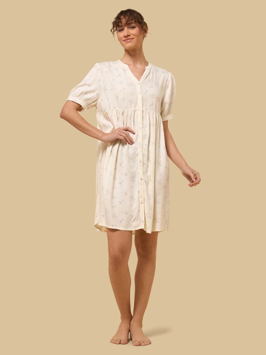 Floral Print Maternity Sleepshirt