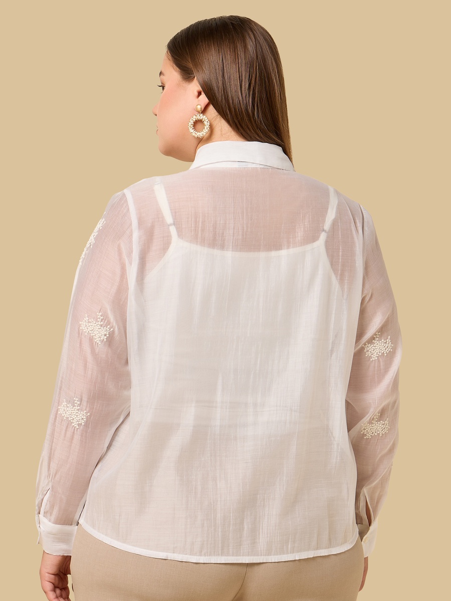 Floral Embroidered Shirt