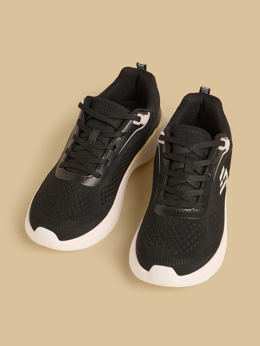 Panelled Lace-Up Sports Shoes