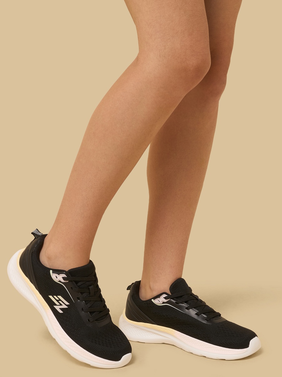 Panelled Lace-Up Sports Shoes