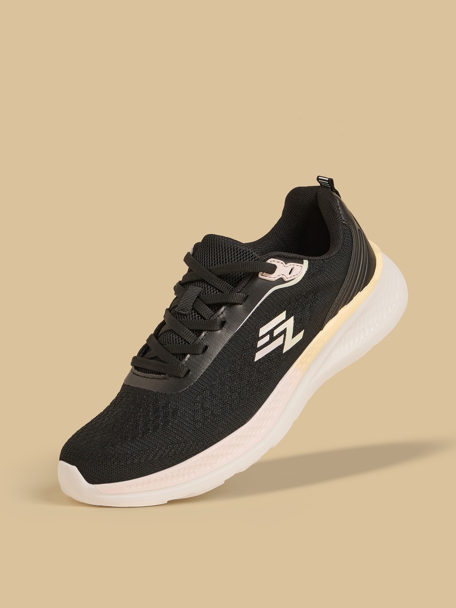 Panelled Lace-Up Sports Shoes