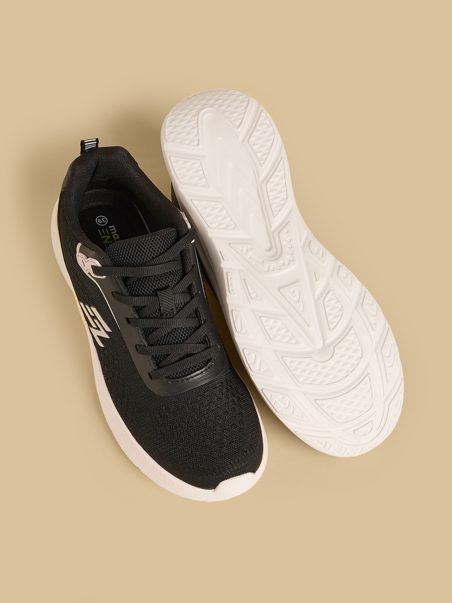 Panelled Lace-Up Sports Shoes