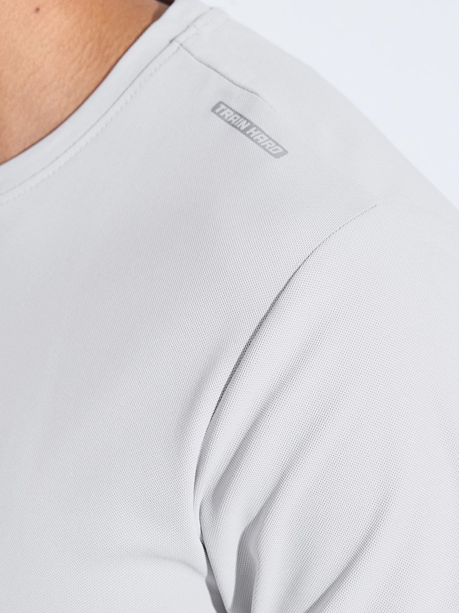 White Solid Round Neck Short Sleeves Regular Fit Active T-Shirt