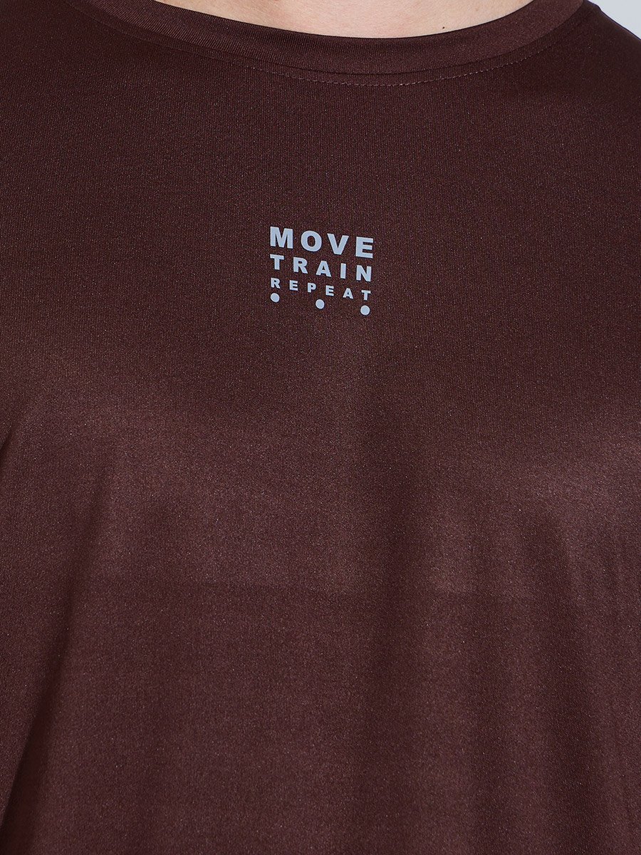 Men Brown Long Sleeve Running T-Shirt