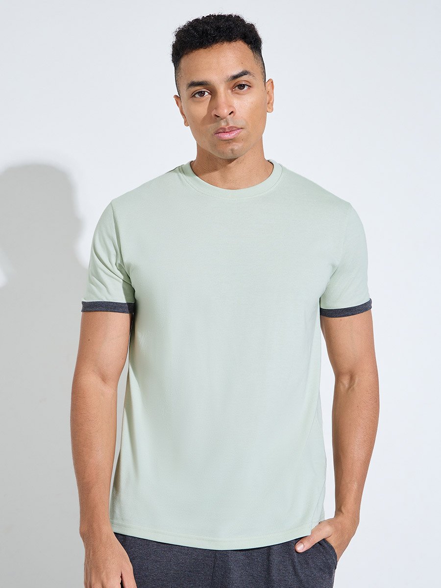 Multi-Color Solid Relaxed Fit T-Shirt and Straight Leg Pants Pyjama Set