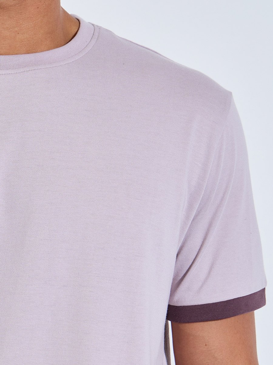 Purple Short Sleeves T-Shirt and Pants Relaxed Fit Pyjama Set