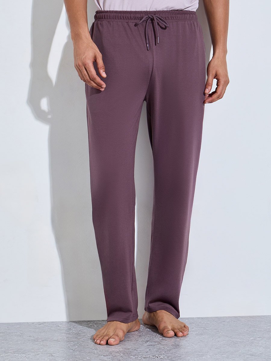 Purple Short Sleeves T-Shirt and Pants Relaxed Fit Pyjama Set