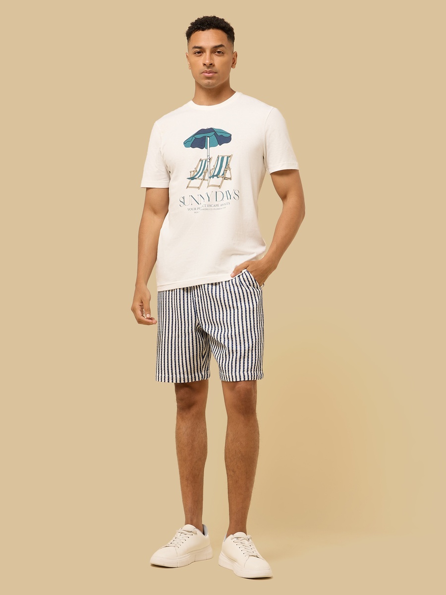 Striped Relaxed Fit Shorts