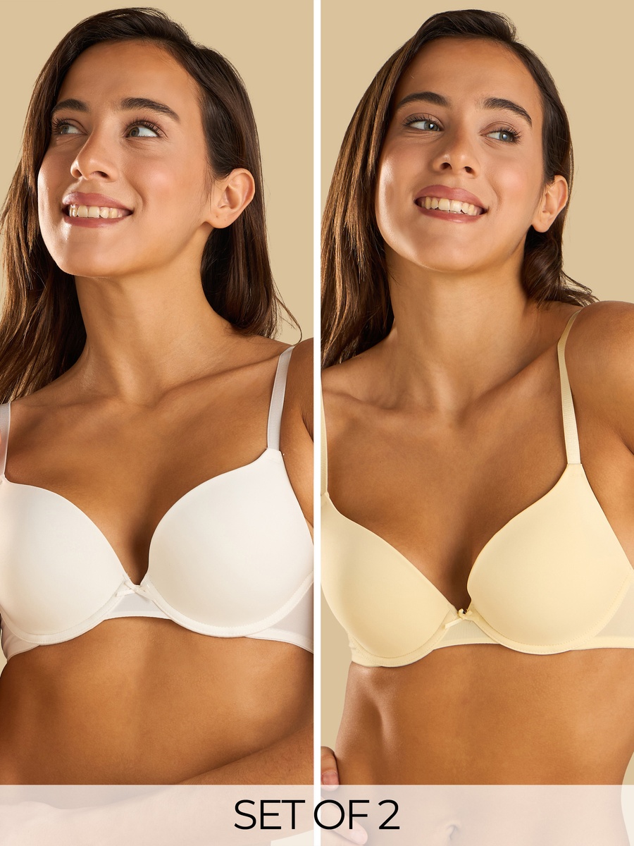 Pack of 2 - Padded Wired Plunge Bra