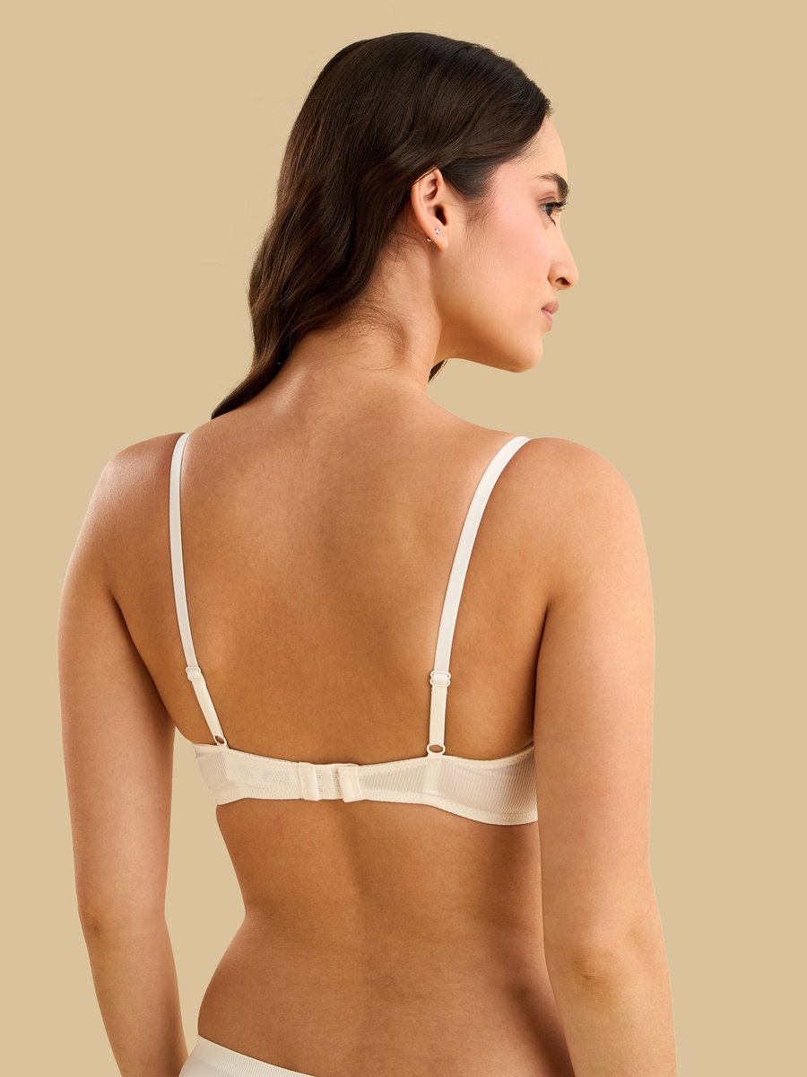 Pack of 3 - Ribbed Microfibre Push-Up Wired Balconette Bra