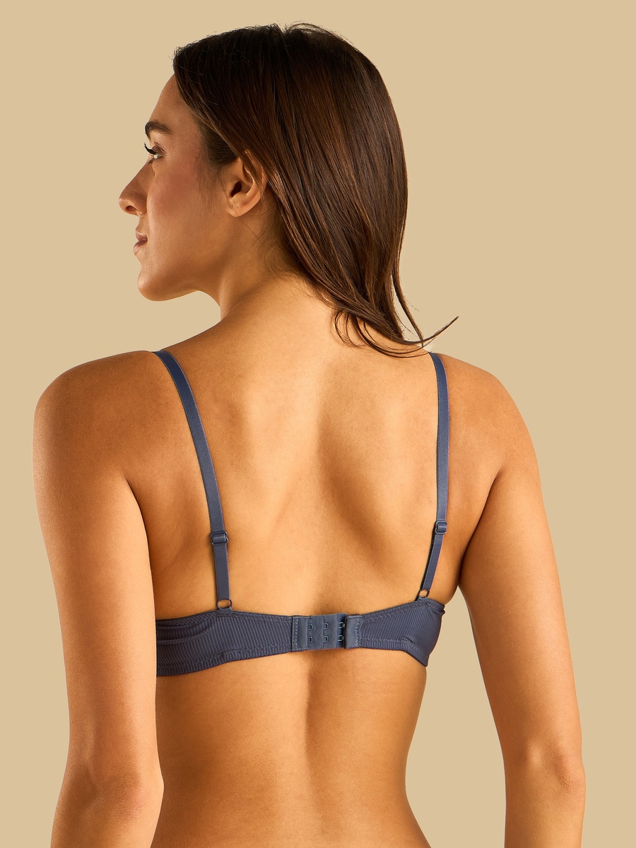 Pack of 3 - Ribbed Padded Wired Balconette Bra