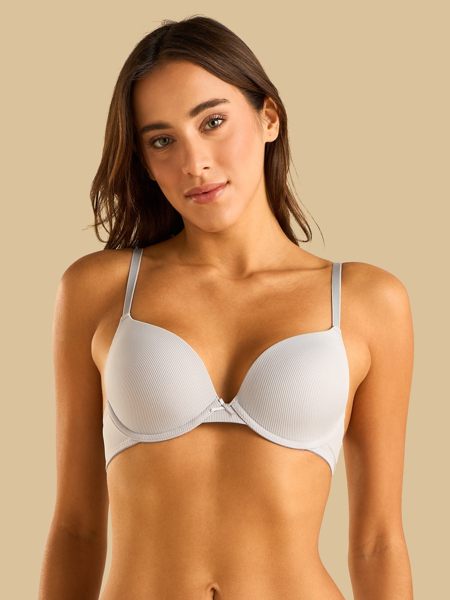 Pack of 3 - Ribbed Padded Wired Plunge Bra