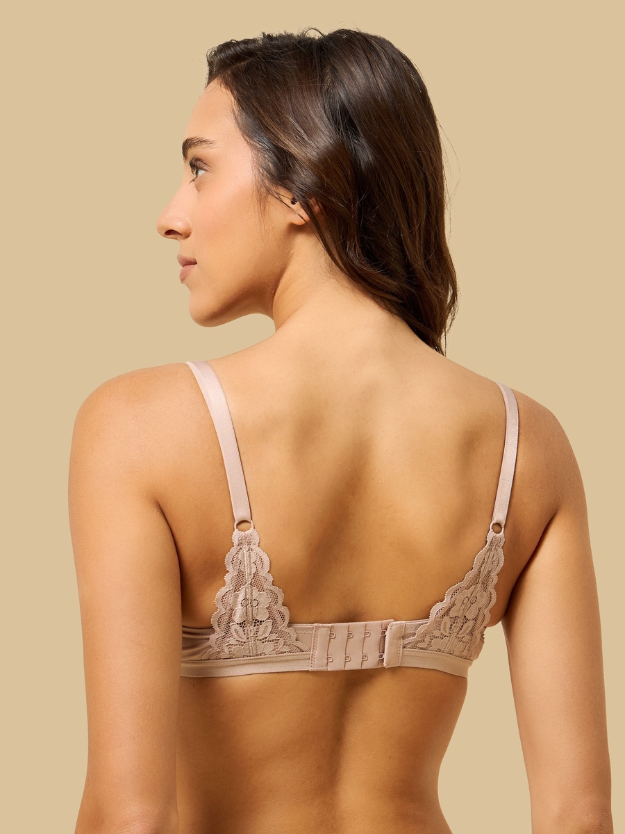 Lace Trim Padded Nursing Bra